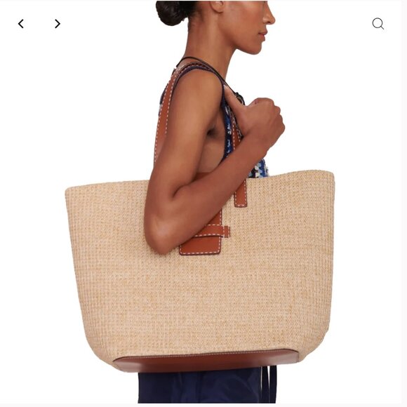 Staud Raffia Tote Shoulder Bag - Picture 4 of 9